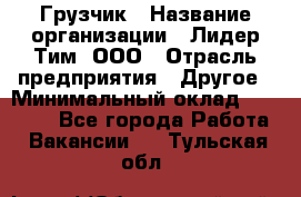 Грузчик › Название организации ­ Лидер Тим, ООО › Отрасль предприятия ­ Другое › Минимальный оклад ­ 11 000 - Все города Работа » Вакансии   . Тульская обл.